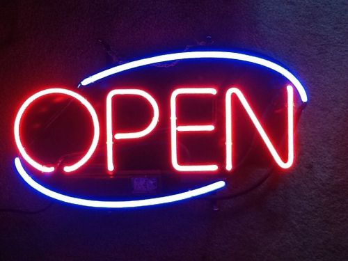 REDUCED!  Neon Open Sign Evertron Very Bright 22&#034;x13&#034;Works Great Oval Business