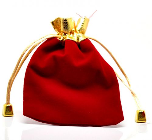 10PCs Red Velvet Drawstring Pouches Jewelry Gift Bags 12cm x 9cm(4 6/8&#034;x3 4/8&#034;)