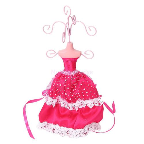 Princess Lace Gown Lady Dress Mannequin Earring Jewelry Display Stand Holder