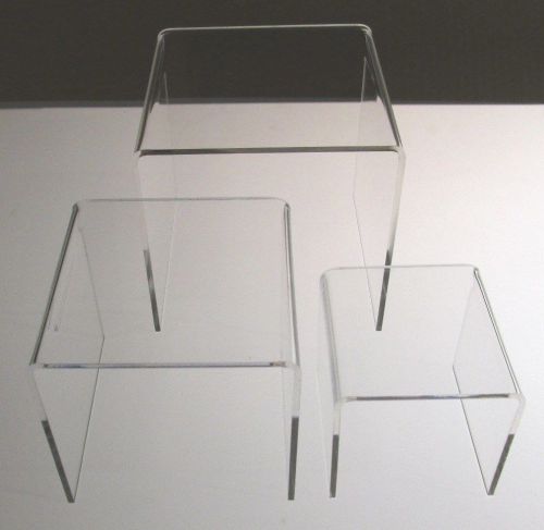 1 Set of 4&#034; 6&#034; &amp; 8&#034; Clear Acrylic Risers
