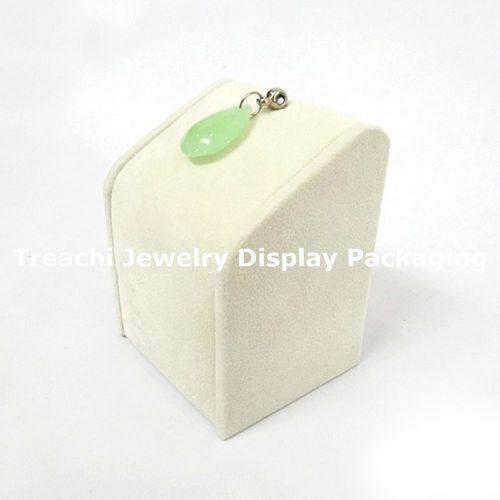 Vintage Fancy Pendant Display Stand Beige Velvet for Gems Precious Stone Pearl