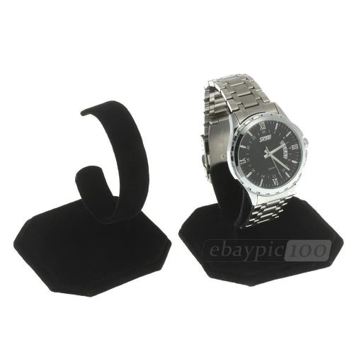 Velvet Display Stand Holder C-Type for Watch Jewelry Decoration Black New