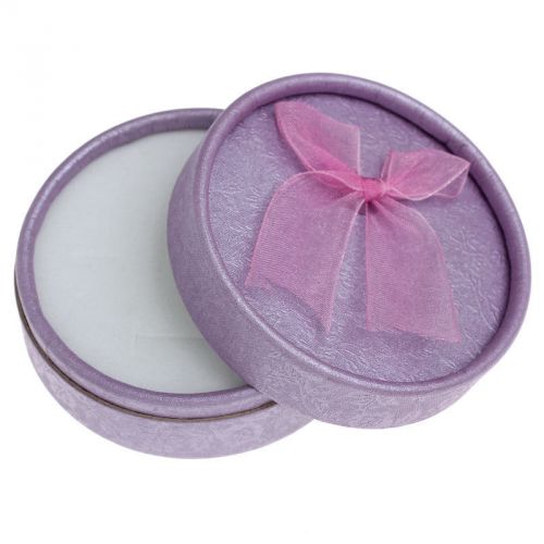 24PCs Jewellery Gift Boxes Ring Display Paper Round Purple 8.3cm Dia.