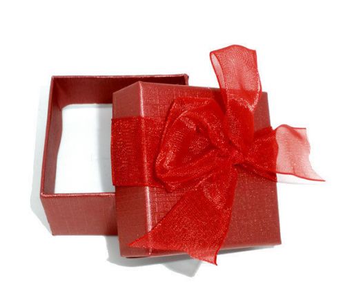 24 Red Jewelry Rings Gift Boxes Cases Display 48x48x30mm
