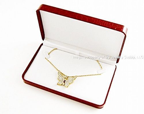 1 Elegant Red Crocodile Pattern Necklace Pendant Chain Gift Box