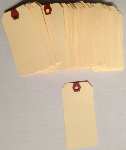 Manila Cardstock Inventory Shipping Tags 4 1/4&#034; x 2 1/8&#034; Qty 100 100x Lot of 100