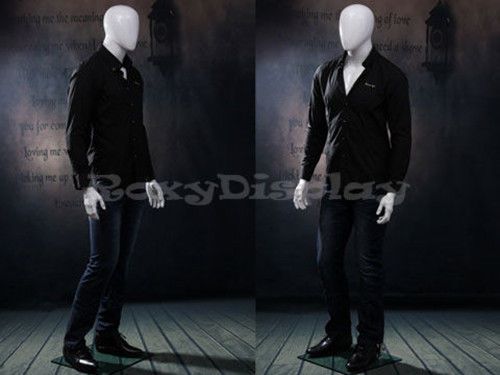 Male Fiberglass Egg Head Mannequin Dress Form Display #MZ-WEN5EG