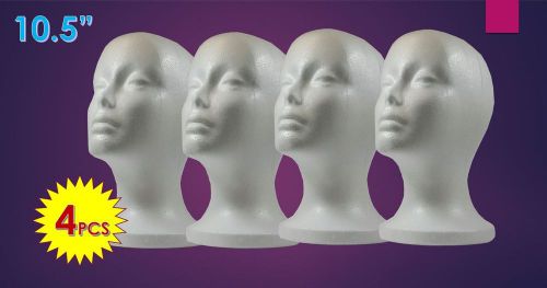 WIG STYROFOAM HEAD FOAM MANNEQUIN DISPLAY 10.5&#034; (4PCS)