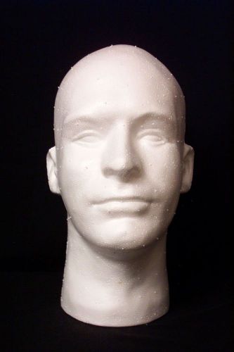 Male Mannequin White Styrofoam Head Brand New!