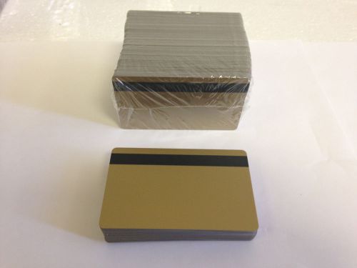 100 Gold PVC Cards - HiCo Mag Stripe 2 Track - CR80 .30 Mil for ID Printers