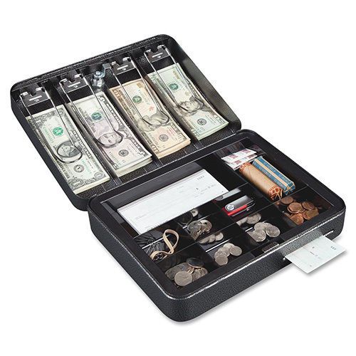 Fireking Cash Locking Box Bill Tray 12&#034;x3-3/4&#034;x3-3/4&#034; Black. Sold as Each
