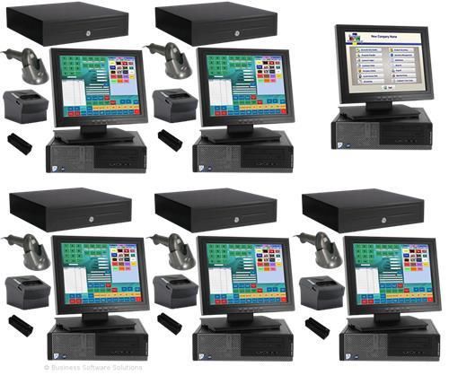 NEW 5 Stn Retail Touch Point of Sale System W BACK OFFICE COMPUTER &amp; CASHDRAWER