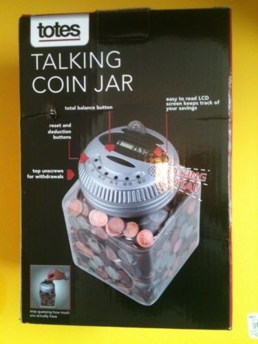 Totes - talking digital coin jar bank - piggy bank -high quality - new in box for sale