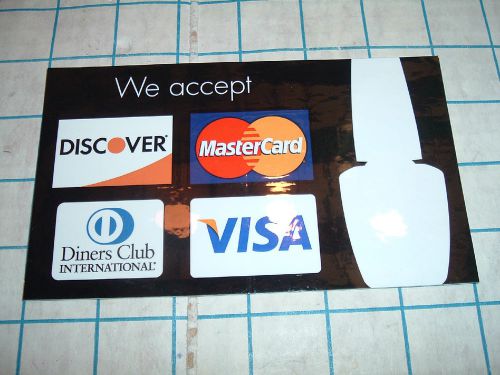 nail hair salon DEBIT CREDIT CARD LOGO DECAL STICKER Visa MasterCard Discover DC