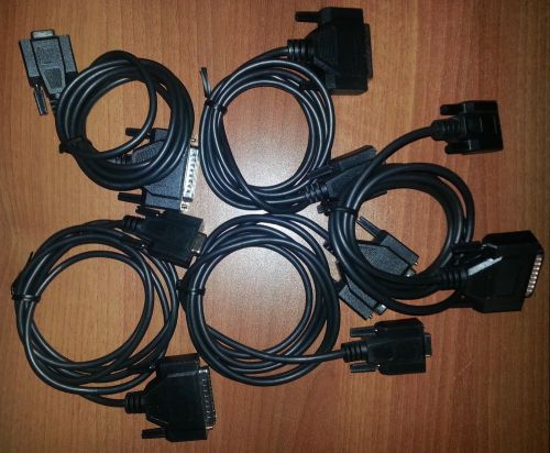 Serial null modem cable, black, 6&#039; 25M/9F for Epson and Star printers (lot of 5)