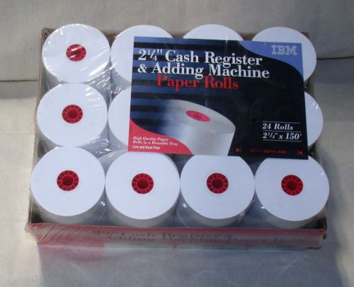 IBM Cash Register / Adding Machine Tape Rolls - 24ct 2-1/4&#034; by 150&#039; Long