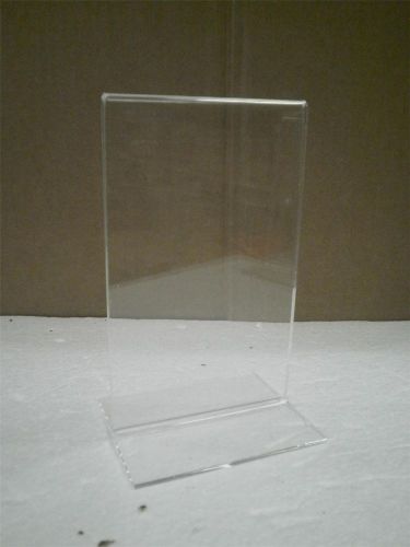ACRYLIC BOTTOM LOAD COUNTERTOP SIGN HOLDER- 3.5 X 5.5&#034; USED- L129