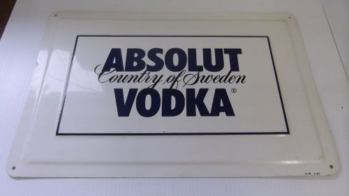 Absolute Vodka Flat Metal Display Sign 18.5&#034;W x 12.5&#034;H