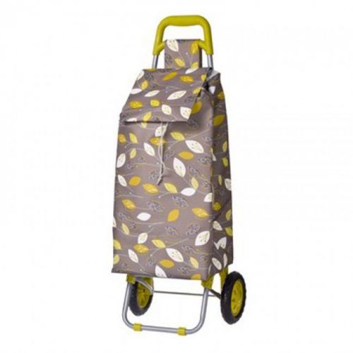 LEAF PRINT DESIGN SPRINT FOLDABLE COLLAPSIBLE SHOPPING MARKET TROLLEY CART