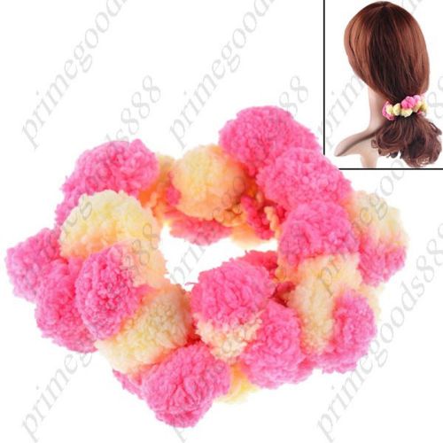 Lovely Fuzzy Ball Style Hair Elastic Rubber Band Ponytail Holder Hairband Rope