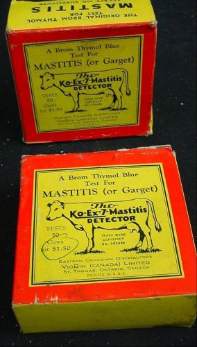 2 Boxes Antique/Vintage TESTS FOR MASTITIS (or GARGET) Ko-Ex-7 Mastitis Detector