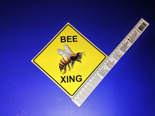 DANGER BEE XING NEW STICKER 15x15cm Sign print decor hive apiary honey painting