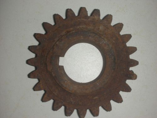 Iron gear 24 teeth 4.375&#034; d old farm antique primitive steampunk decor  art   f for sale