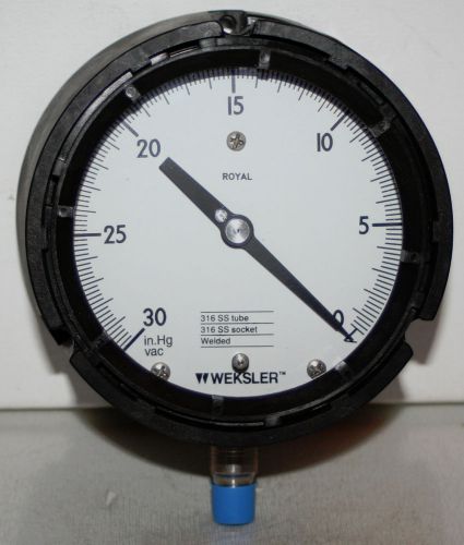 30 / oimv 4-1/2&#034; dial 1/4&#034;npt ss pressure gauge  weksler royal new for sale