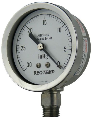 REOTEMP PR25S1A4P01 Heavy-Duty Repairable Pressure Gauge, Dry-Filled, Stainle...