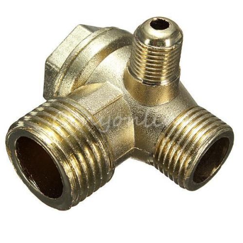 New 3-Port Brass Male Threaded Check Valve Connector Tool for Air Compressor