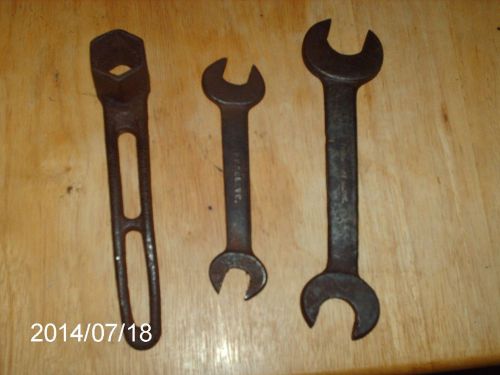 LOT OF 3 OLD RUSTY WRENCHES OPEN END WRENCHES STAMPED F.T.F. CLEVE. &amp; FAIRMOUNT