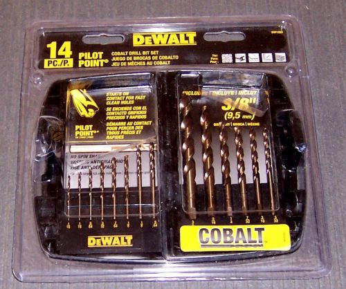 Dewalt dw1263 14-piece cobalt pilot point twist drill bit set for sale