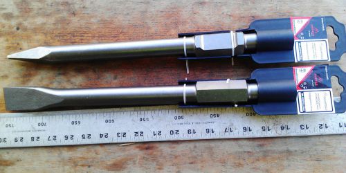 2x jackhammer jack hammer bit moil &amp; 35mm chisel no 226 30mm hex hitachi kango for sale