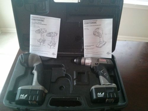 Craftsman 14.4V Cordless Drill &amp; Worklight  and case 315.110232