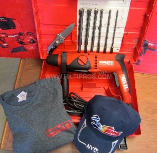 HILTI TE 2-A HAMMER DRILL,PREOWNED,BITS,T-SHIRT,HAT,POCKET KNIFE,FAST SHIPPING
