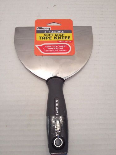 NEW ALLWAY SX6F 6&#034; FLEXIBLE SOFT GRIP TAPE KNIFE STAINLESS STEEL BLADE