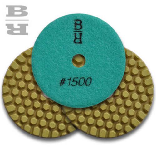 3 pk buddy rhodes 4&#034; 1500 grit dry concrete countertop wet dry polishing pad 6mm for sale