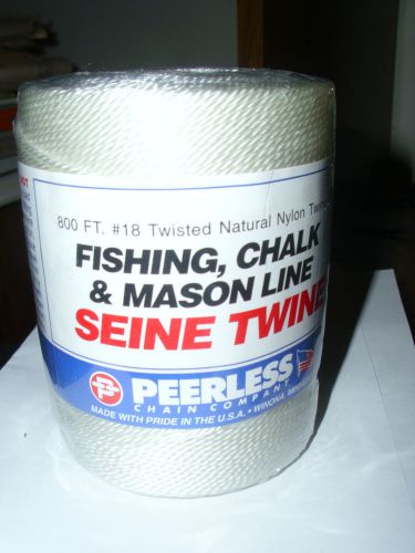 1 - 600 ft #18 Seine Twisted Natural Nylon Twine White Fishing Chalk Mason Line