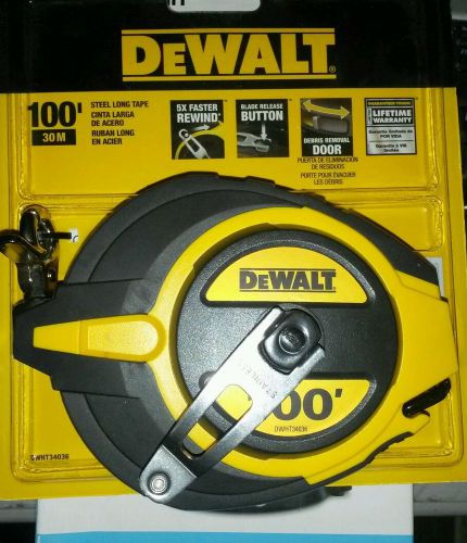 DeWalt DWHT34036L 100&#039; Closed Case Long Tape New Free Shipping
