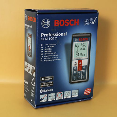 BOSCH GLM 100 C Laser Measure 3.7 Li-ion Battery Class II Up to 330-ft 630-670nm