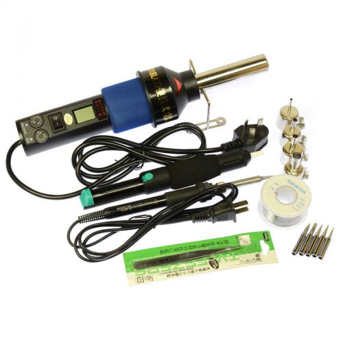 8018lcd 220v 450°c lcd adjustable heat hot air gun + 35w temperature solder iron for sale
