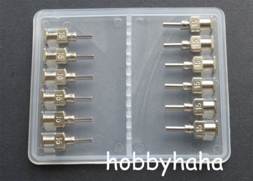 24pcs new 1/4&#034;  15ga blunt stainless steel dispensing syringe needle tips for sale