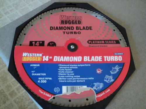 Western Rugged 14&#034; Diamond Blade Turbo Brick Block Concrete Granite Marble