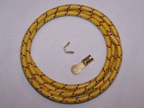 Yellow spark plug wire hit &amp; miss engine ring end 4ft for sale