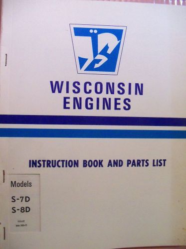 Wisconsin Air Cooled Heavy Duty Engine Instruction Book S-7D S-8D MM-300-D