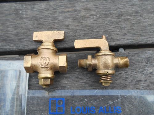 2 Vintage Brass Shut Off Valves 1 Is CC Gas Or STEAM ENGINE? Free Shipping