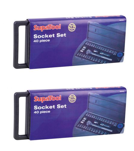 2 x supatool 40 piece socket set &amp; wrench sws40 for sale