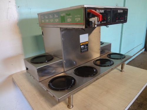 Commercial heavy duty &#034;bunn&#034; cw series dual automatic coffee brewer w/6 warmers for sale