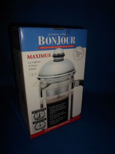 New BonJour French Press Maximus w/ Flavor Lock Brewing  8-Cup Brushed Stainless