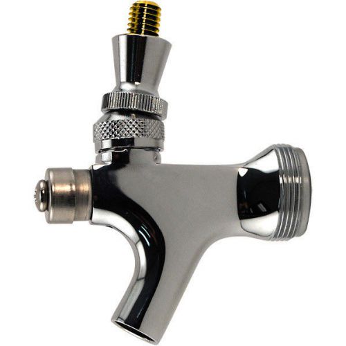 Self closing polished chrome draft beer faucet w/ brass lever - kegerator spout for sale